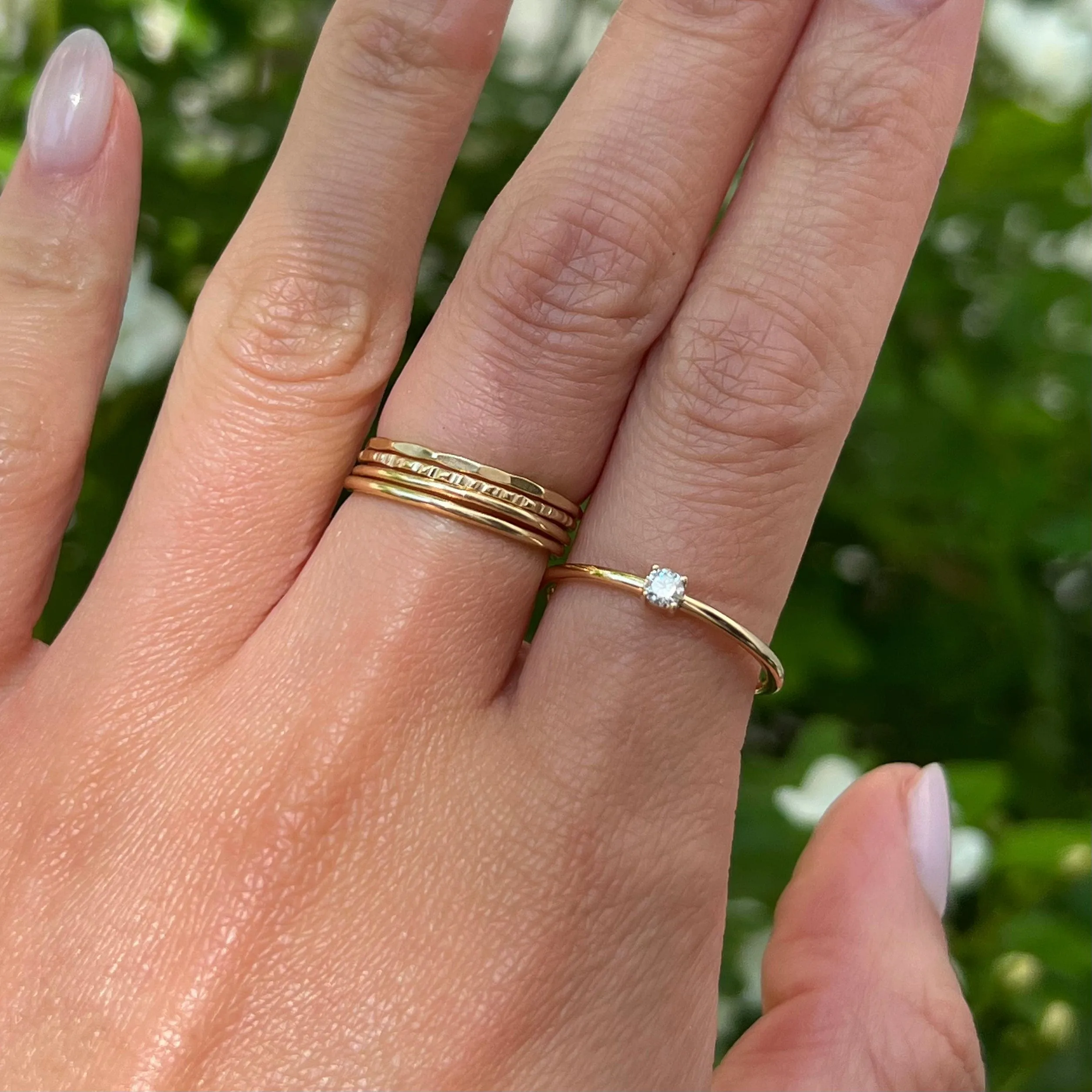 Ready to Ship - Round Diamond Stacking Ring (Size 9.25)