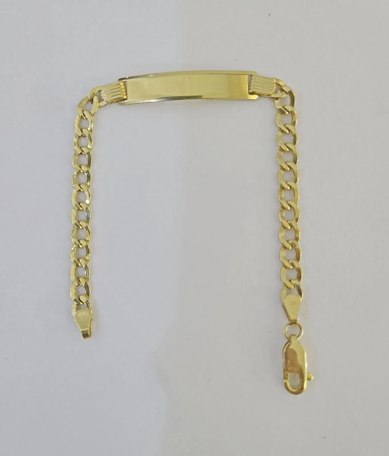 REAL 10K Gold ID Bracelet Kids Baby  Cuban Curb Link Unisex
