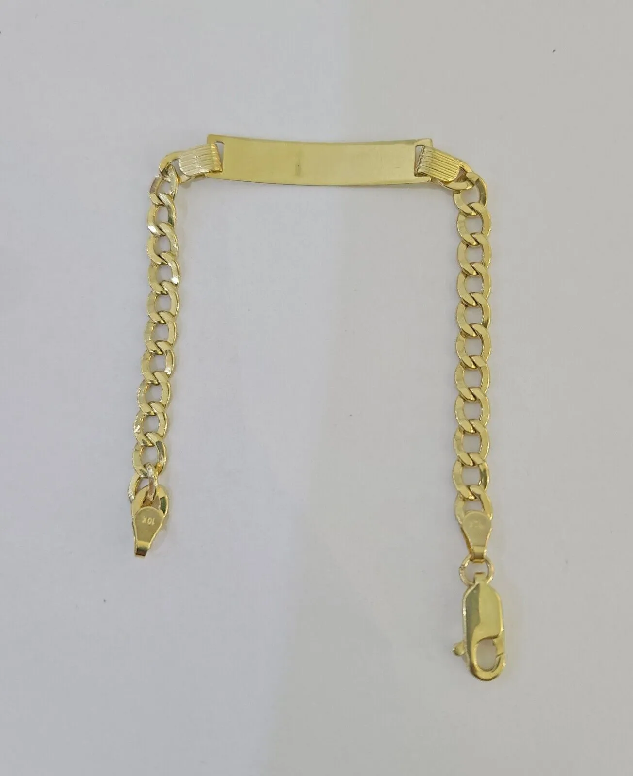 REAL 10K Gold ID Bracelet Kids Baby  Cuban Curb Link Unisex