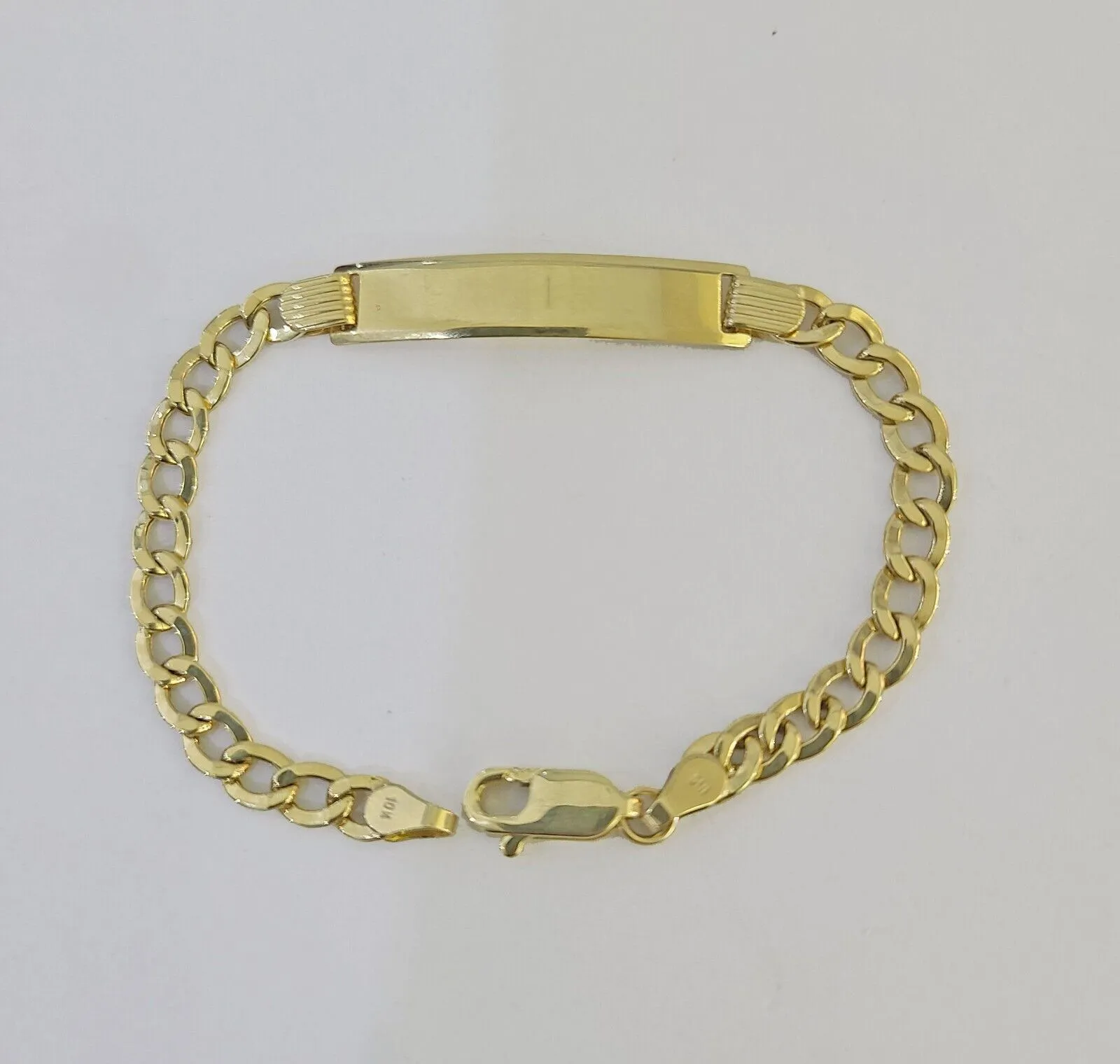 REAL 10K Gold ID Bracelet Kids Baby  Cuban Curb Link Unisex