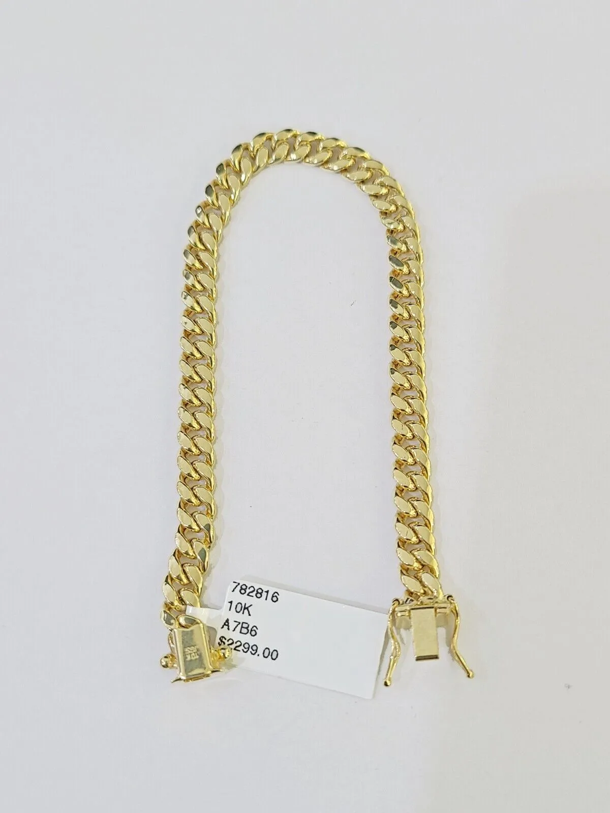 Real 10k Gold Miami Cuban link Bracelet 6mm 7" 7.5" 8" 8.5" 9" 10kt Yellow Gold