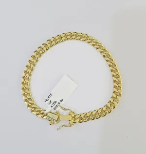 Real 10k Gold Miami Cuban link Bracelet 6mm 7" 7.5" 8" 8.5" 9" 10kt Yellow Gold