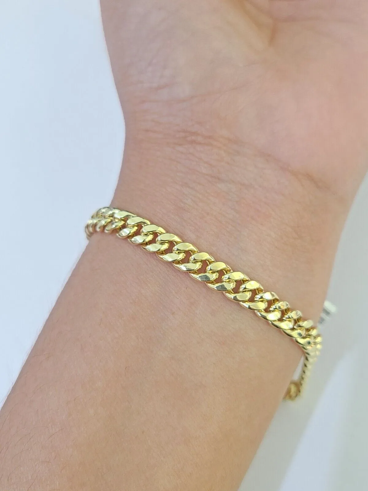 Real 10k Gold Miami Cuban link Bracelet 6mm 7" 7.5" 8" 8.5" 9" 10kt Yellow Gold