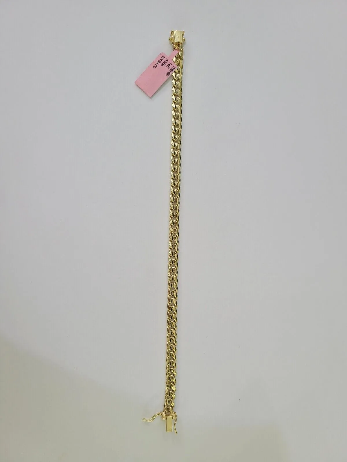 Real 14K Miami Cuban Bracelet Yellow Gold Box Clasp 8" Inch 6mm Link Hollow