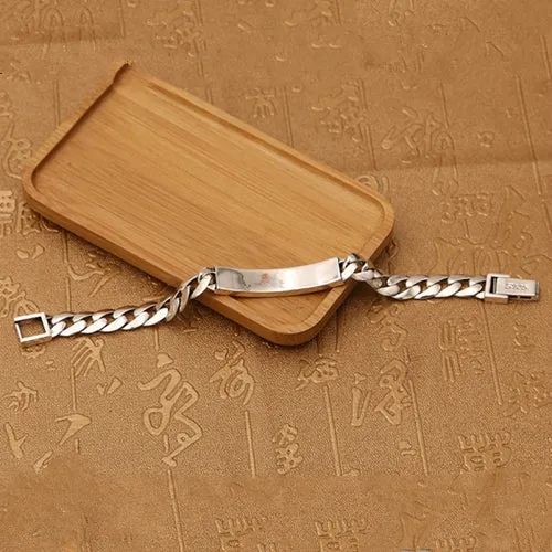 Real Solid 925 Sterling Silver Bracelet Cuban Link Chain Punk Jewelry 7.1" 7.9"