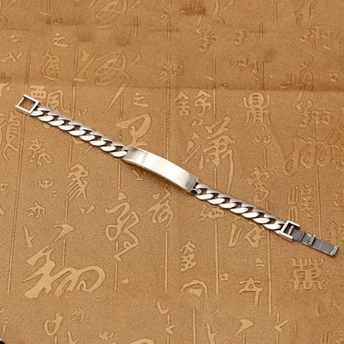 Real Solid 925 Sterling Silver Bracelet Cuban Link Chain Punk Jewelry 7.1" 7.9"