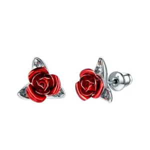 Red Rose Earrings