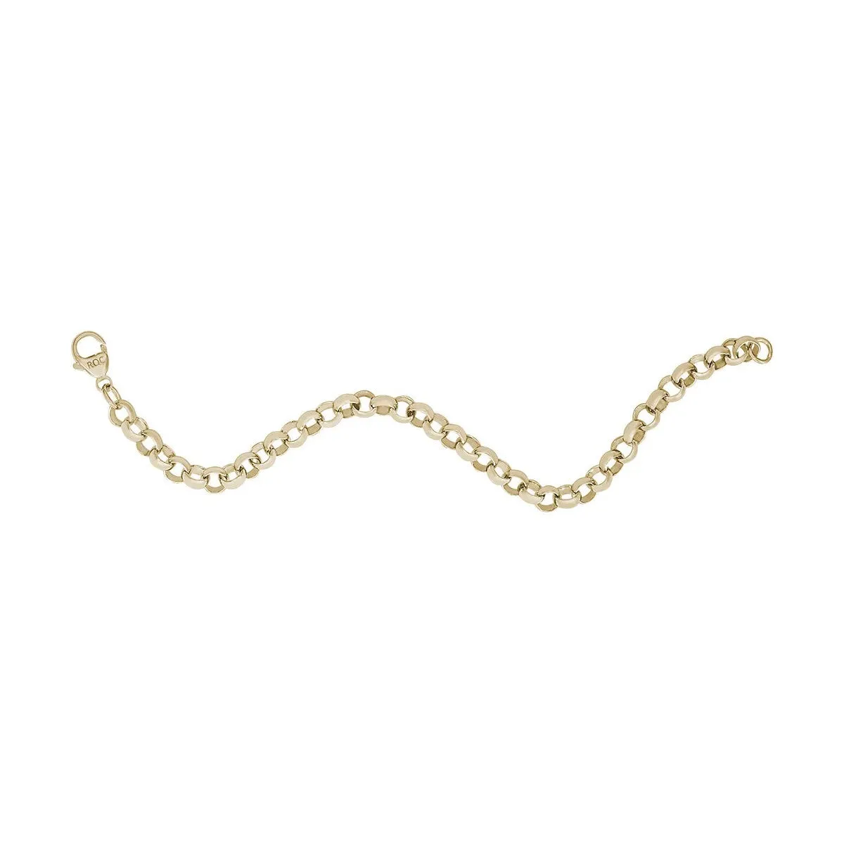 Rembrandt Charms Sterling Silver Rhodium or Gold Plated Rolo Link Charm Bracelet