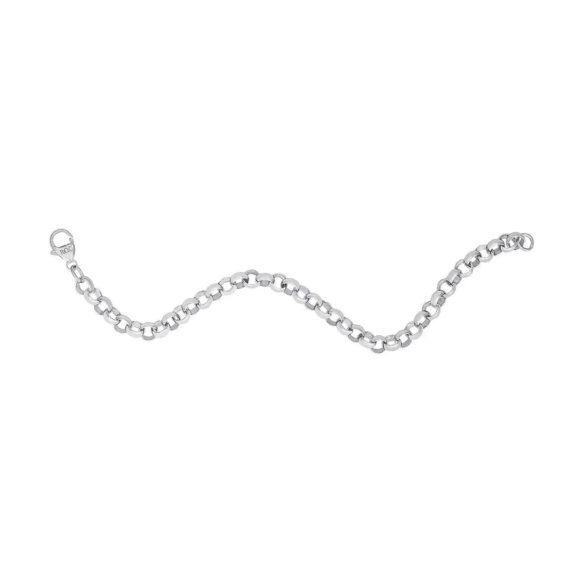 Rembrandt Charms Sterling Silver Rhodium or Gold Plated Rolo Link Charm Bracelet