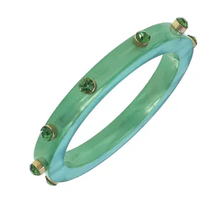 Renee Resin and Rhinestone Bangle in Mint