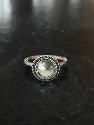 Retired Pandora Sterling Silver Ring August Birthstone