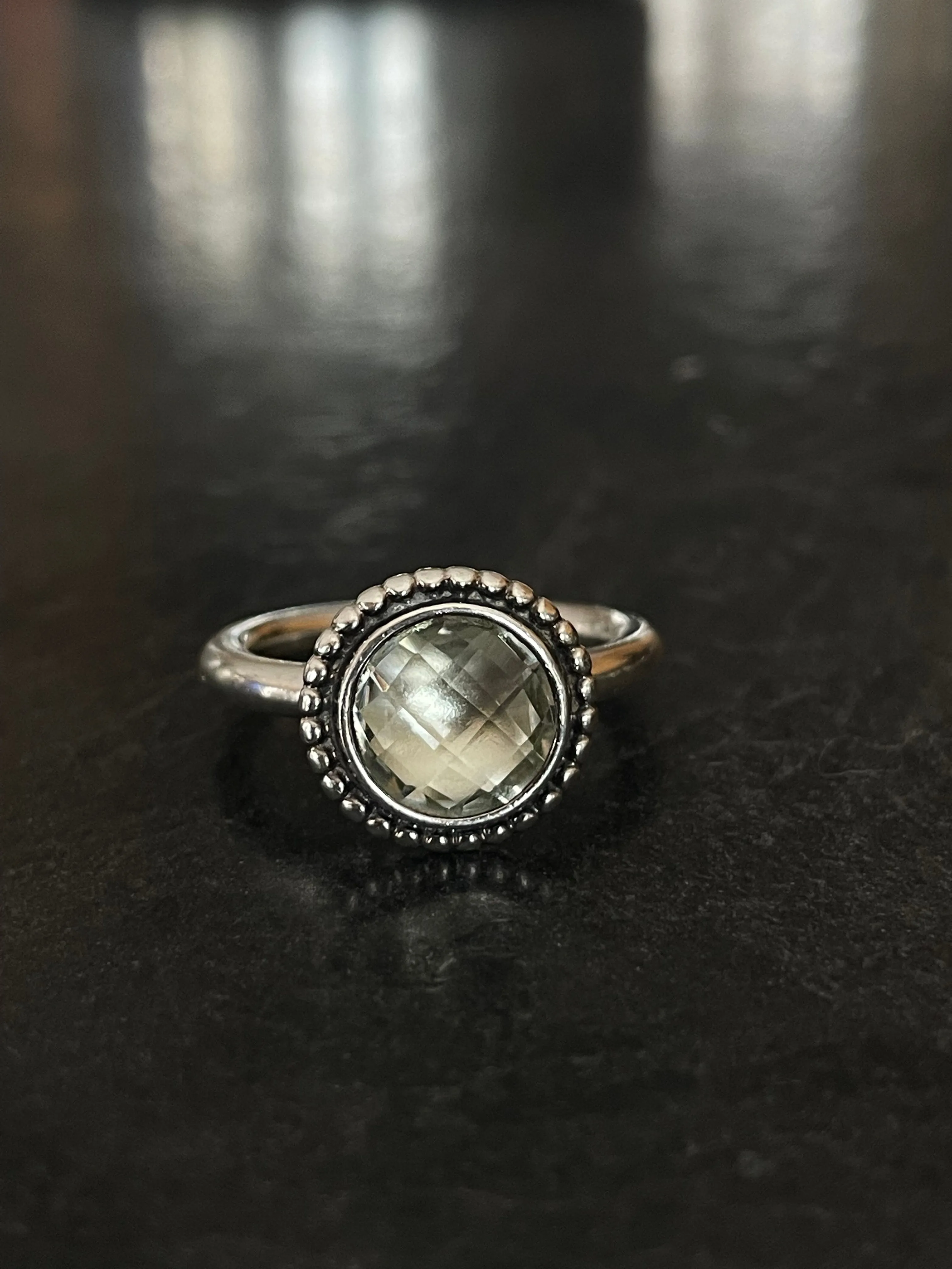 Retired Pandora Sterling Silver Ring August Birthstone
