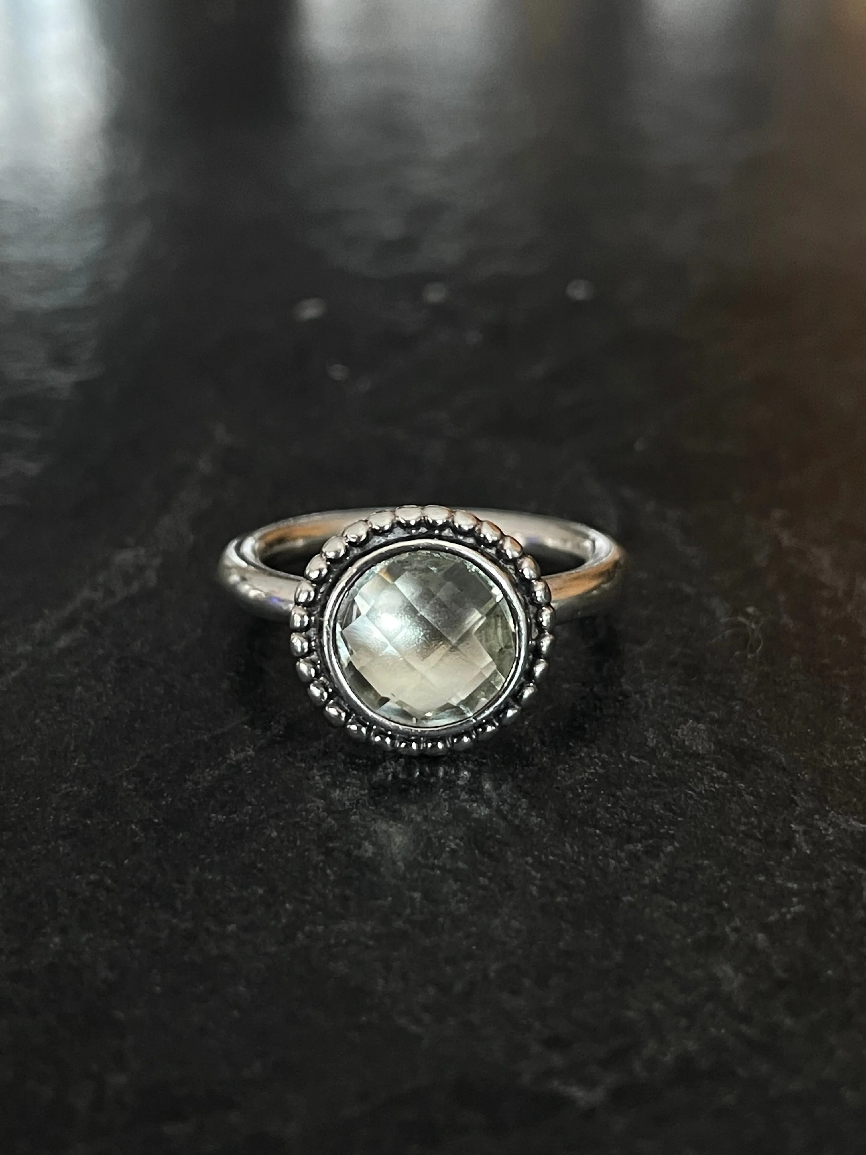 Retired Pandora Sterling Silver Ring August Birthstone