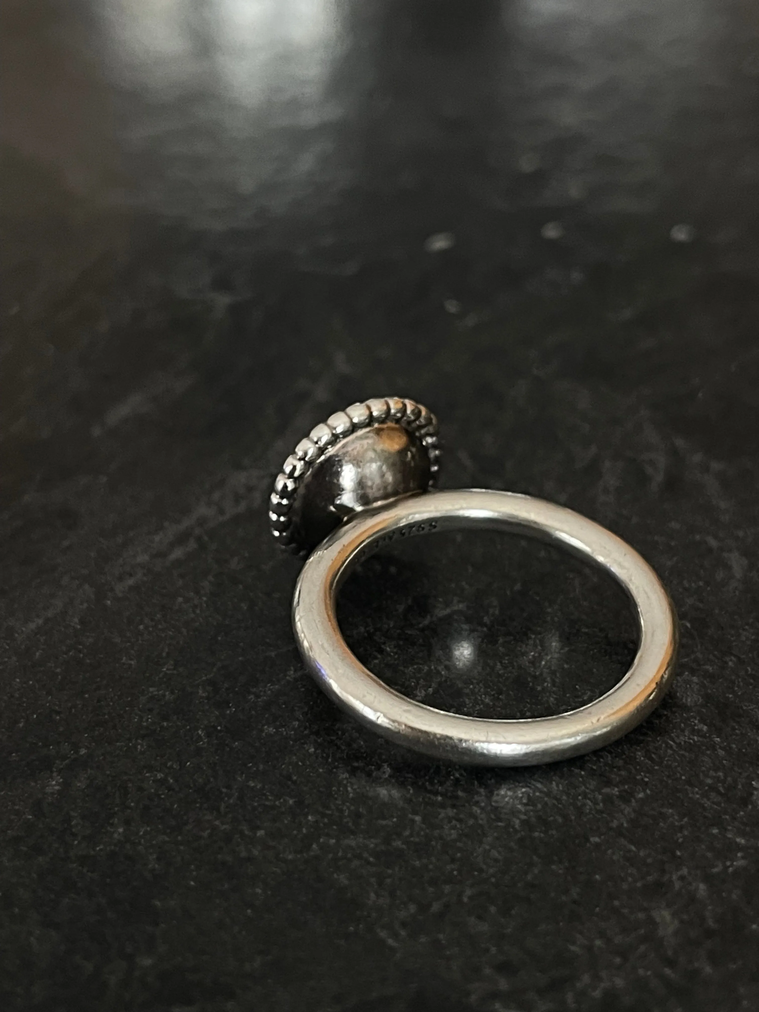 Retired Pandora Sterling Silver Ring August Birthstone