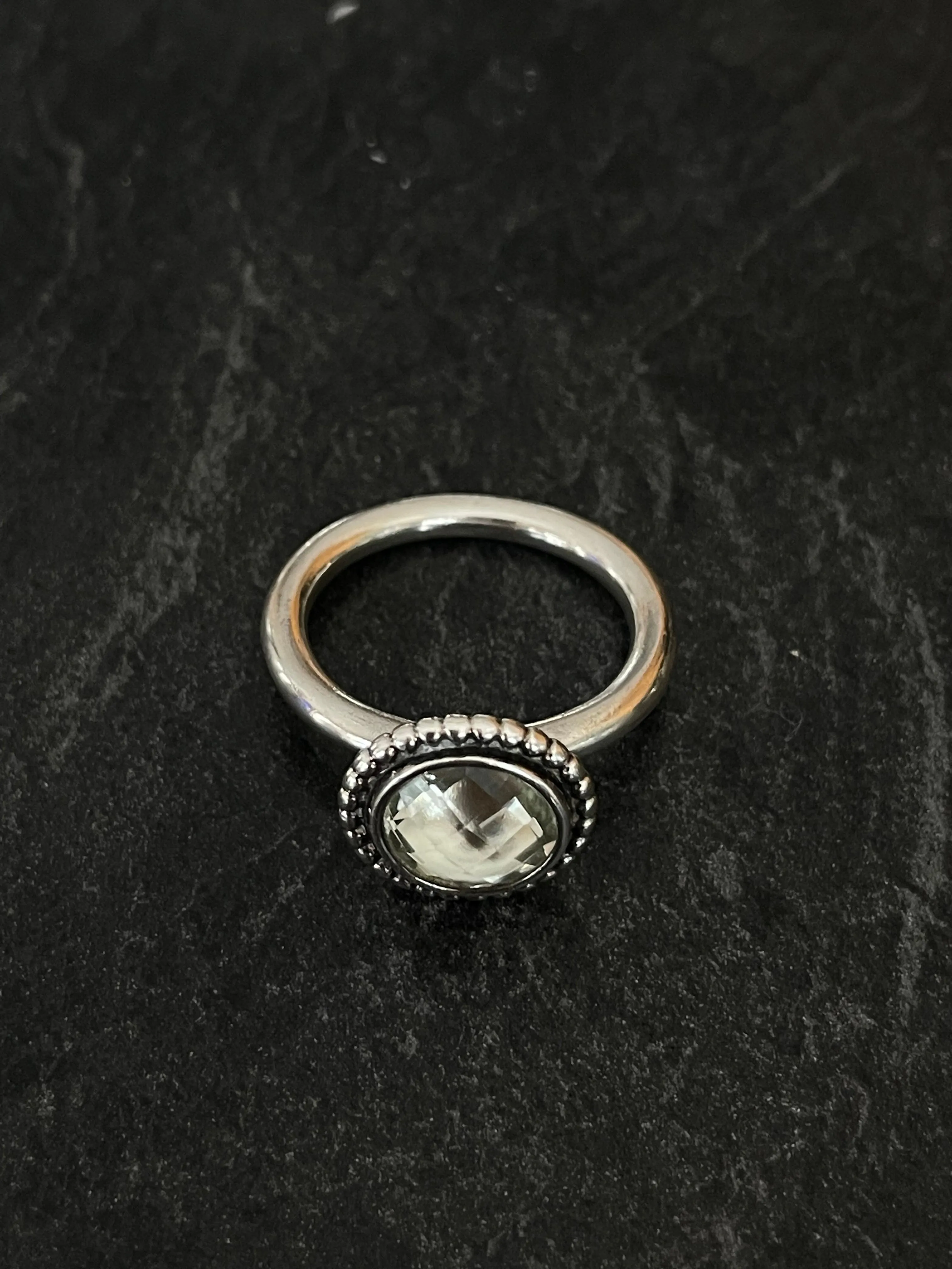 Retired Pandora Sterling Silver Ring August Birthstone