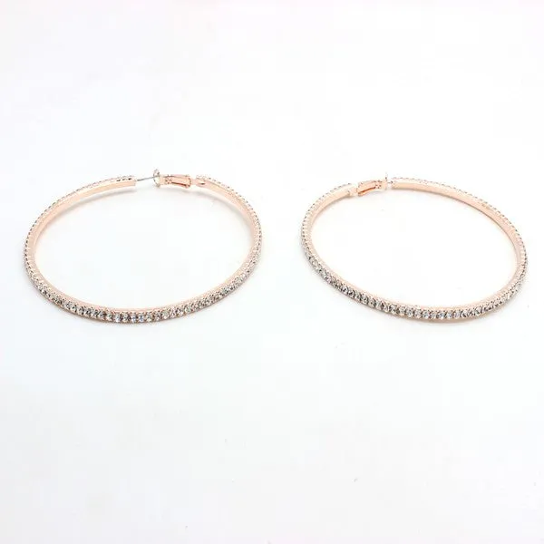 RHINESTONE HOOP 75MM EARRINGS