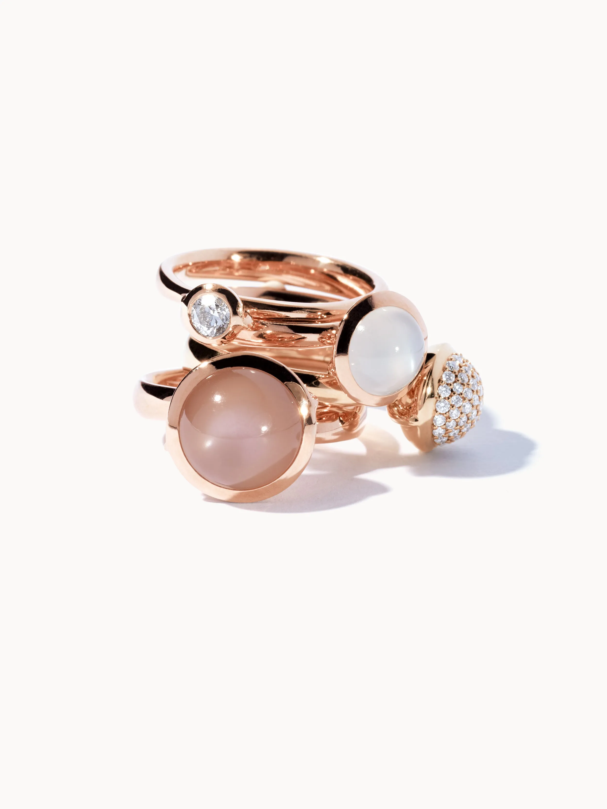 Ring BOUTON large Moonstone brown brown Moonstone