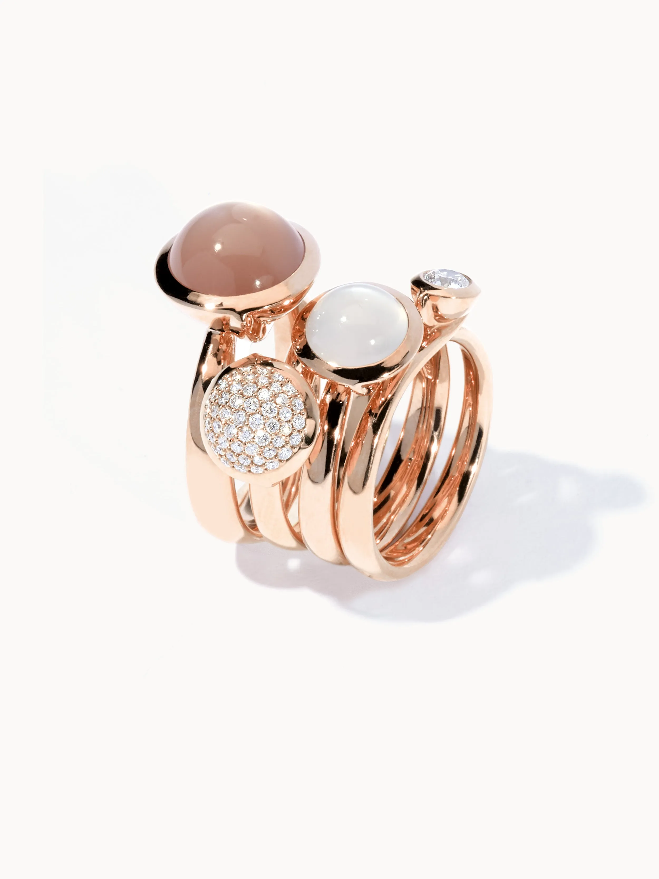 Ring BOUTON large Moonstone brown brown Moonstone