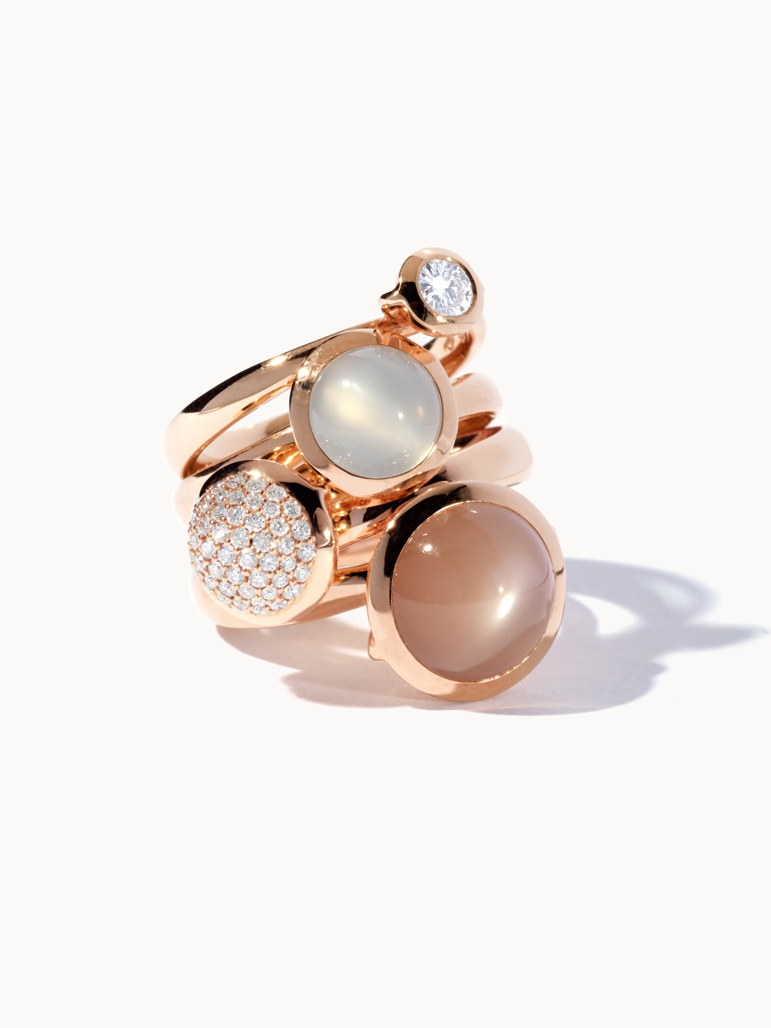 Ring BOUTON large Moonstone brown brown Moonstone