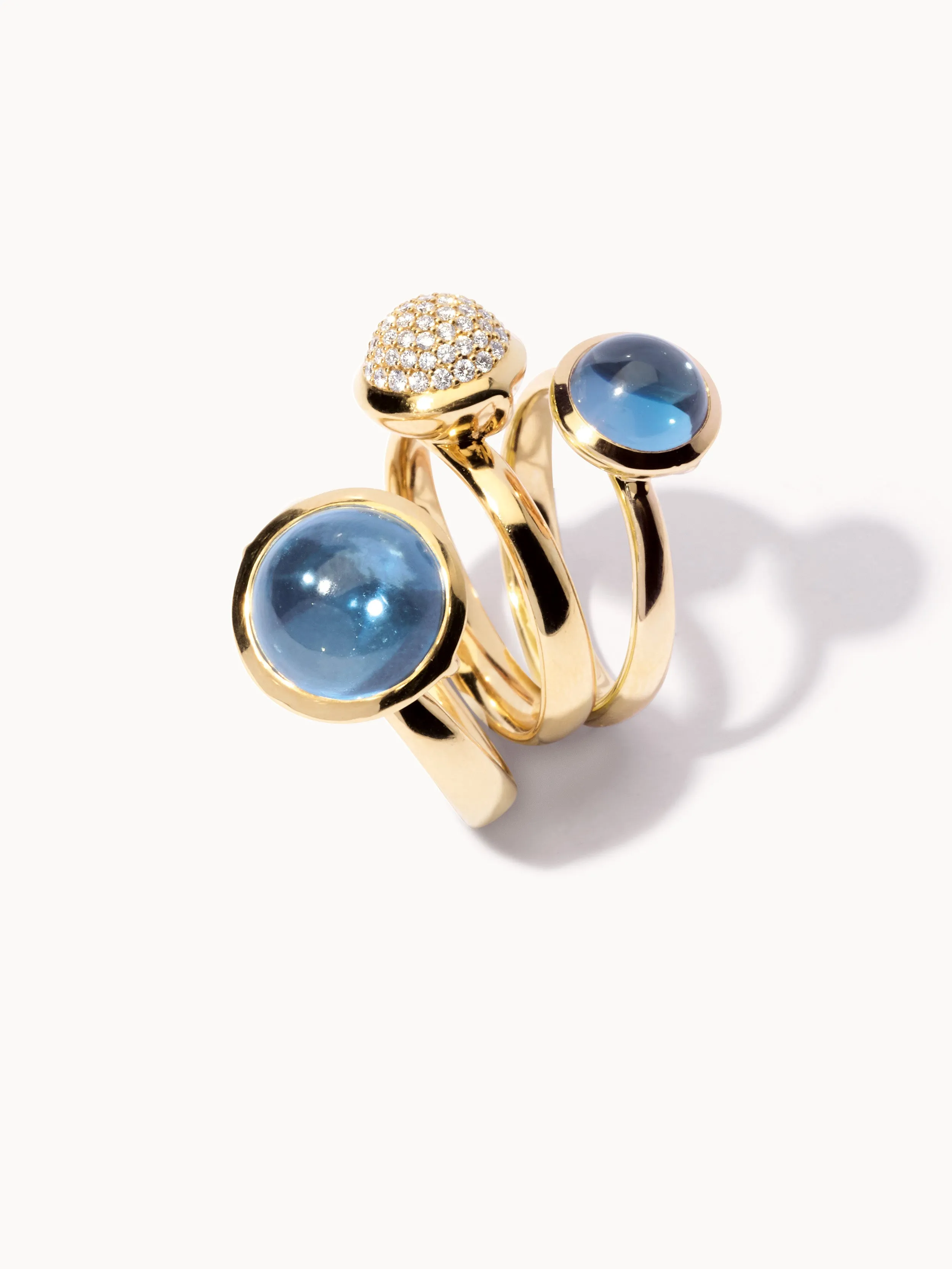 Ring BOUTON large Swiss Topaz Swiss Topaz
