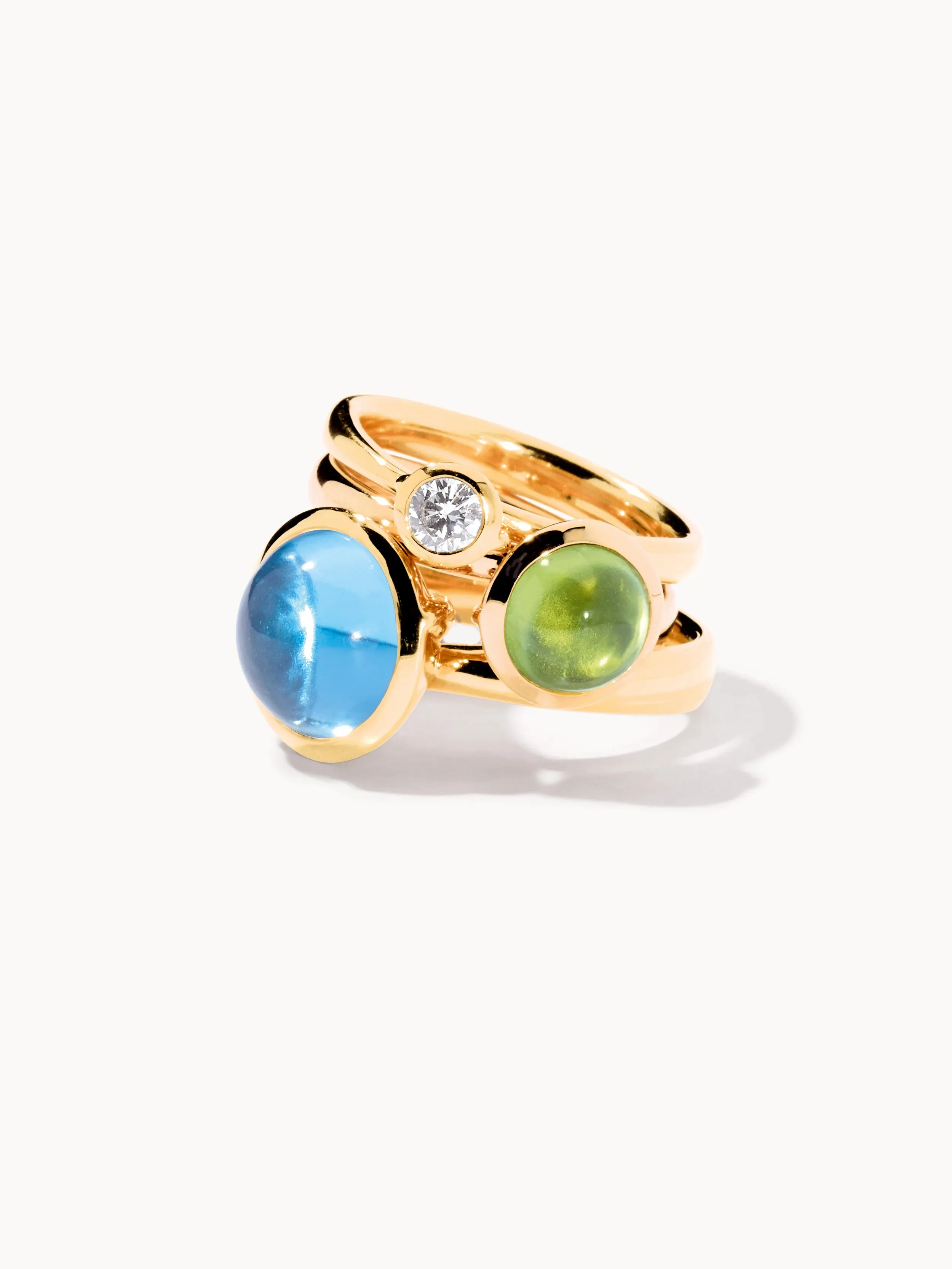Ring BOUTON large Swiss Topaz Swiss Topaz