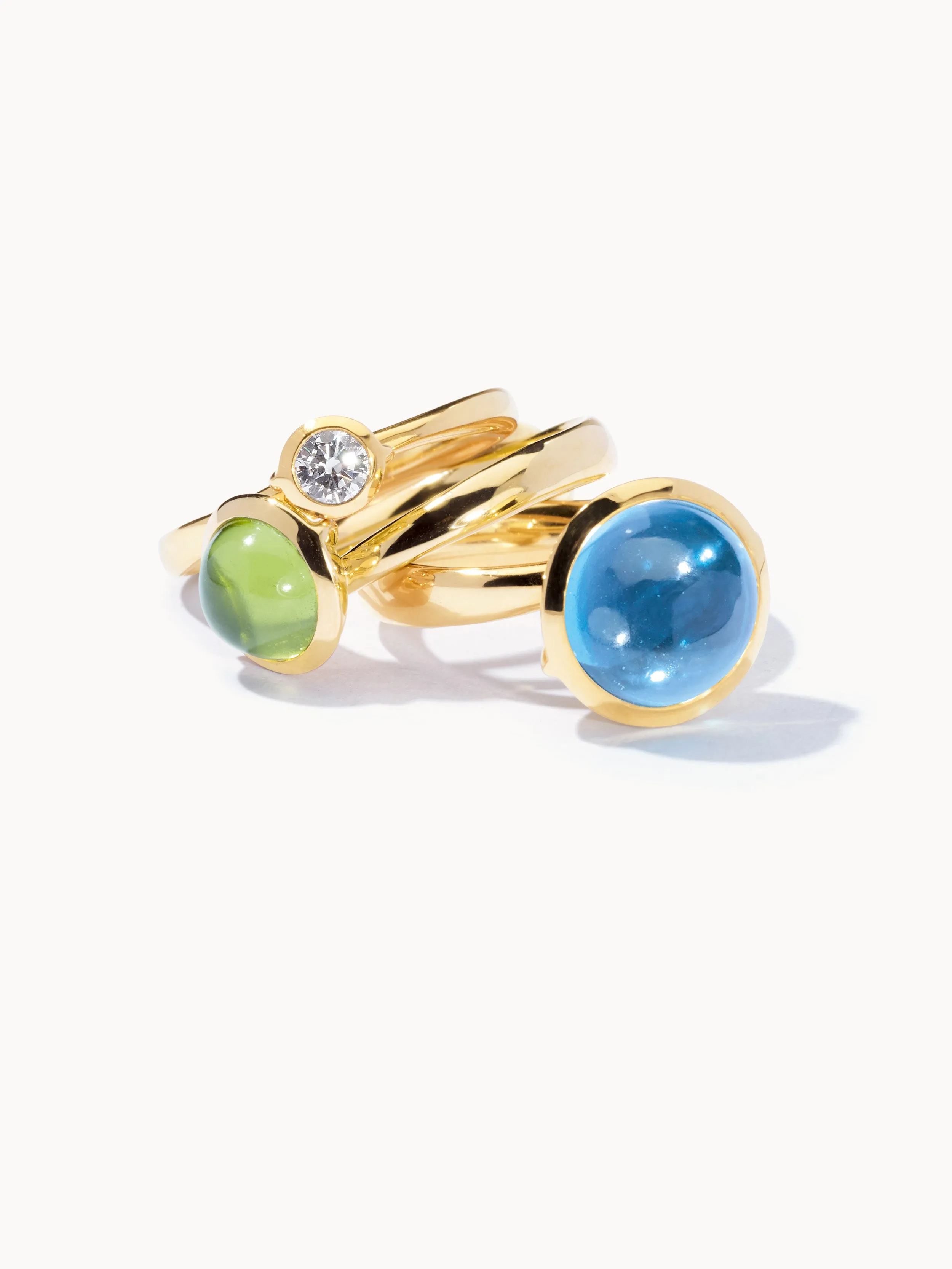 Ring BOUTON large Swiss Topaz Swiss Topaz