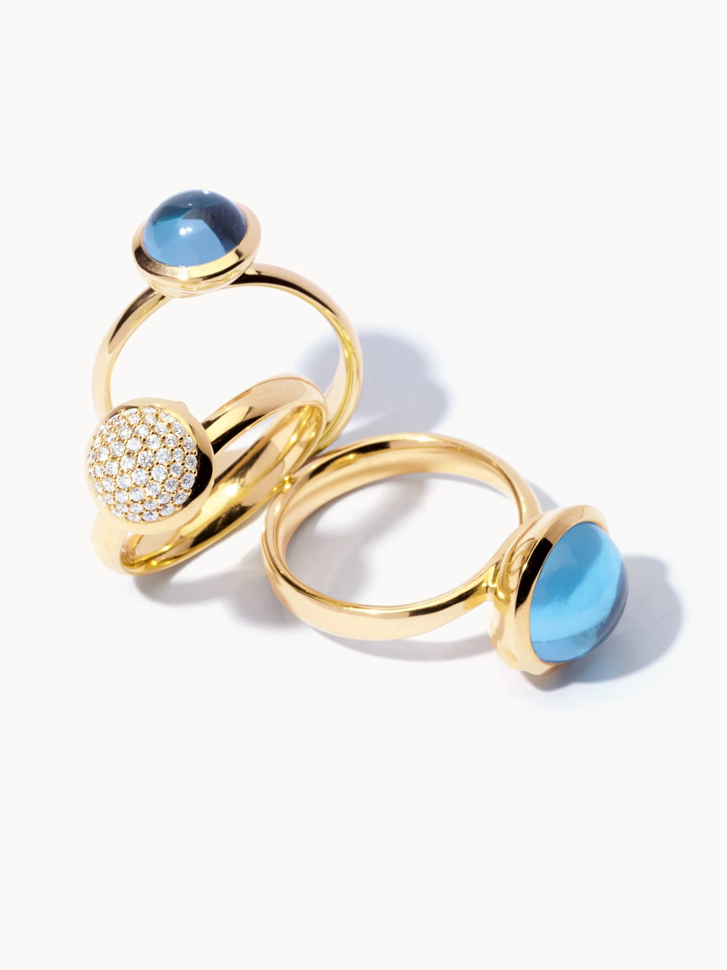 Ring BOUTON large Swiss Topaz Swiss Topaz