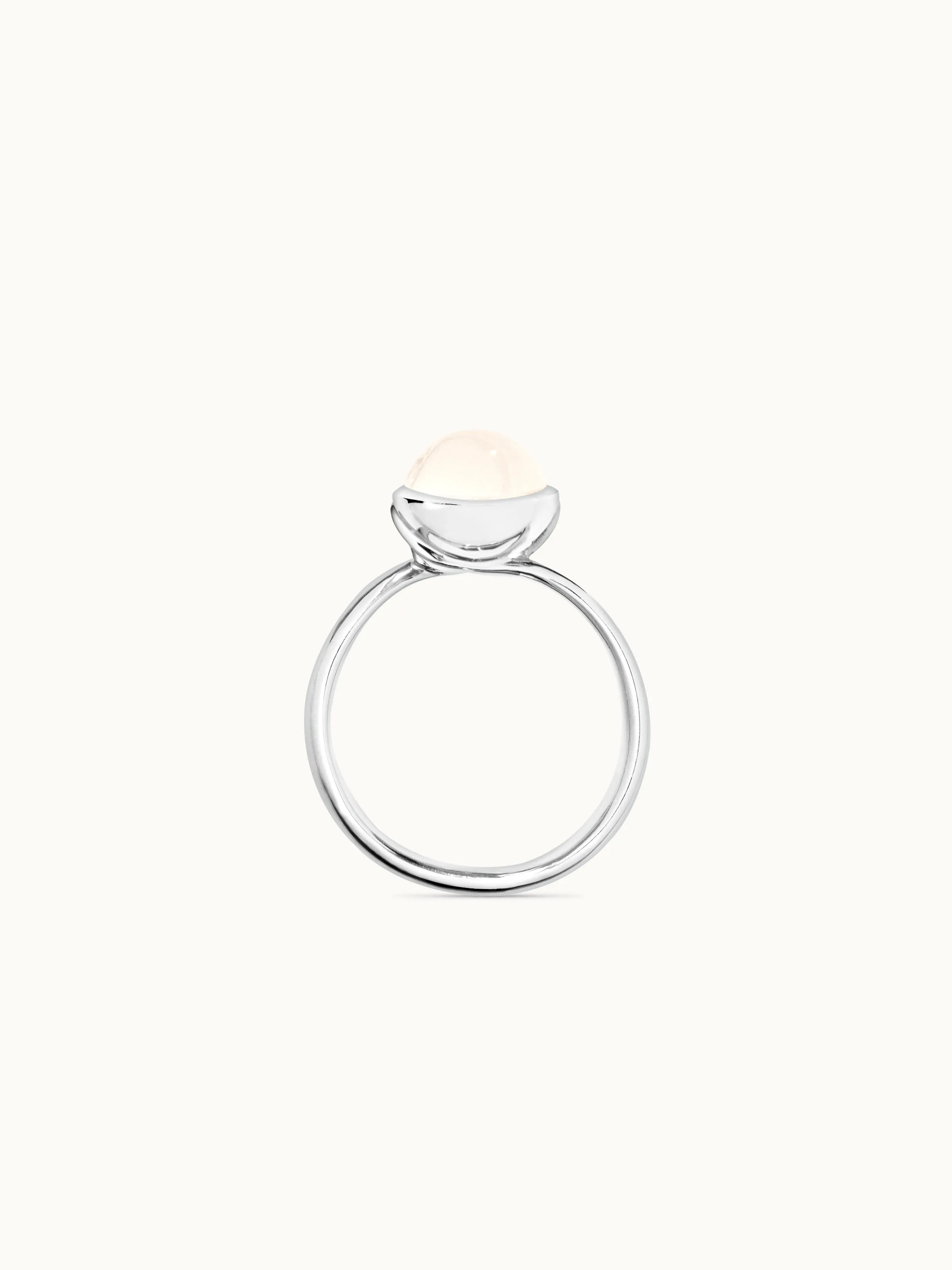 Ring BOUTON small Moonstone sand/white sand Moonstone
