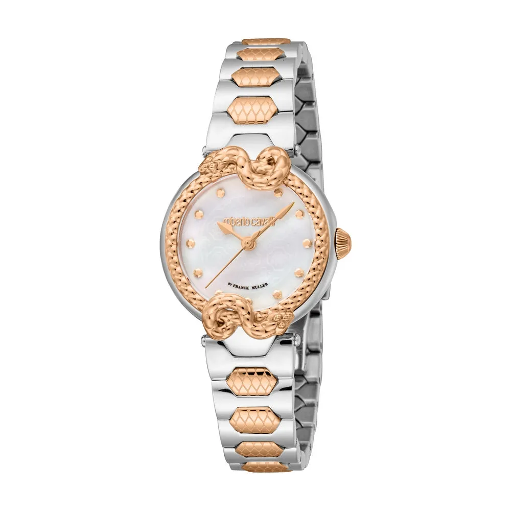 Roberto Cavalli by Franck Muller Ladies Serpent-Embellished Two-Tone Watch