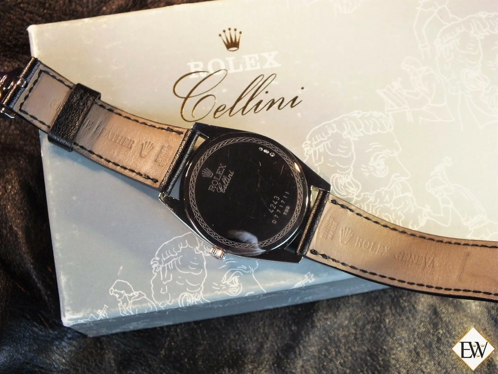 ROLEX CELLINI DANAOS XL 18K Sold White Gold Silver Dial 4243 /9 Watch Jumbo Box