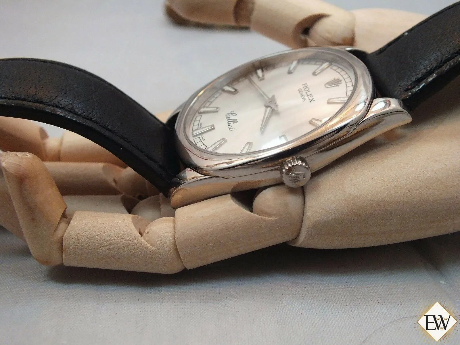 ROLEX CELLINI DANAOS XL 18K Sold White Gold Silver Dial 4243 /9 Watch Jumbo Box