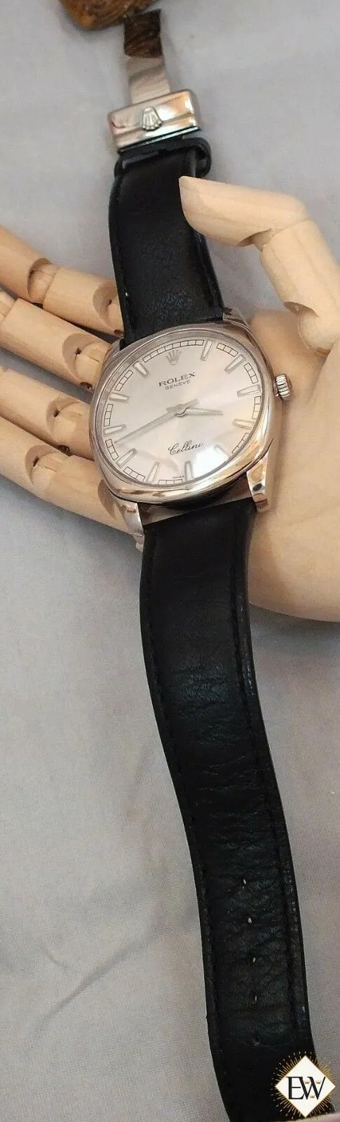 ROLEX CELLINI DANAOS XL 18K Sold White Gold Silver Dial 4243 /9 Watch Jumbo Box