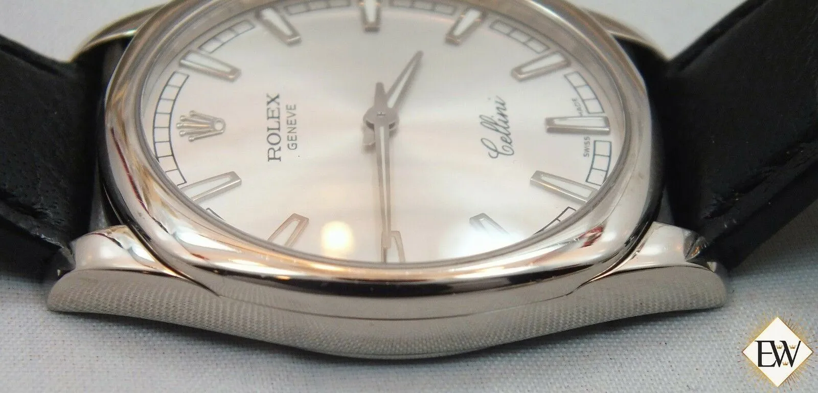 ROLEX CELLINI DANAOS XL 18K Sold White Gold Silver Dial 4243 /9 Watch Jumbo Box