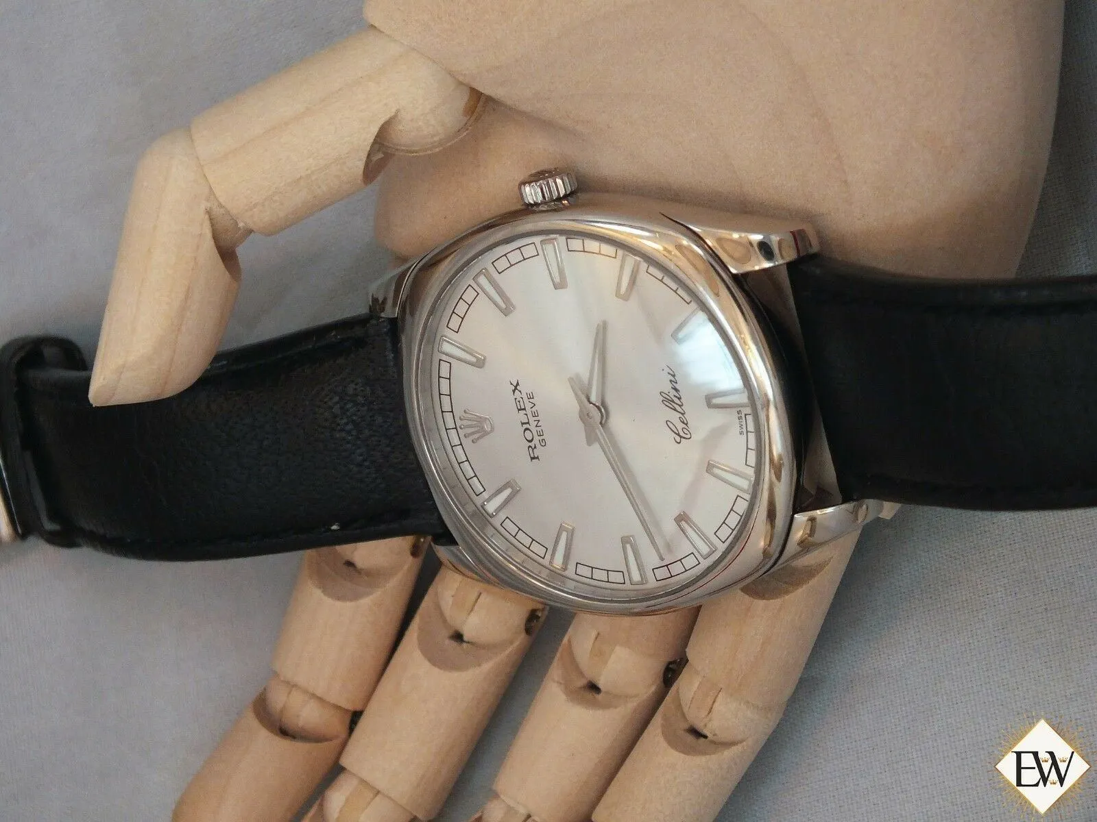 ROLEX CELLINI DANAOS XL 18K Sold White Gold Silver Dial 4243 /9 Watch Jumbo Box
