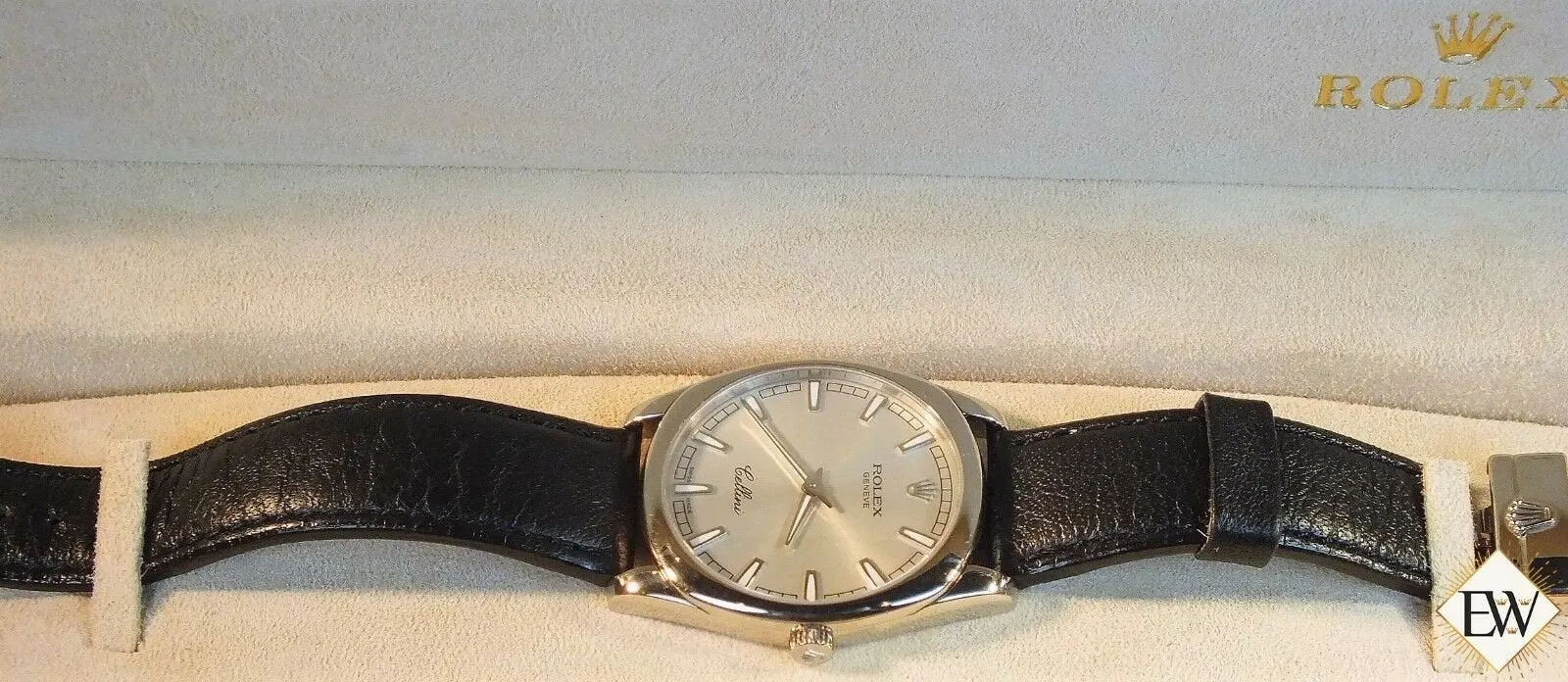 ROLEX CELLINI DANAOS XL 18K Sold White Gold Silver Dial 4243 /9 Watch Jumbo Box