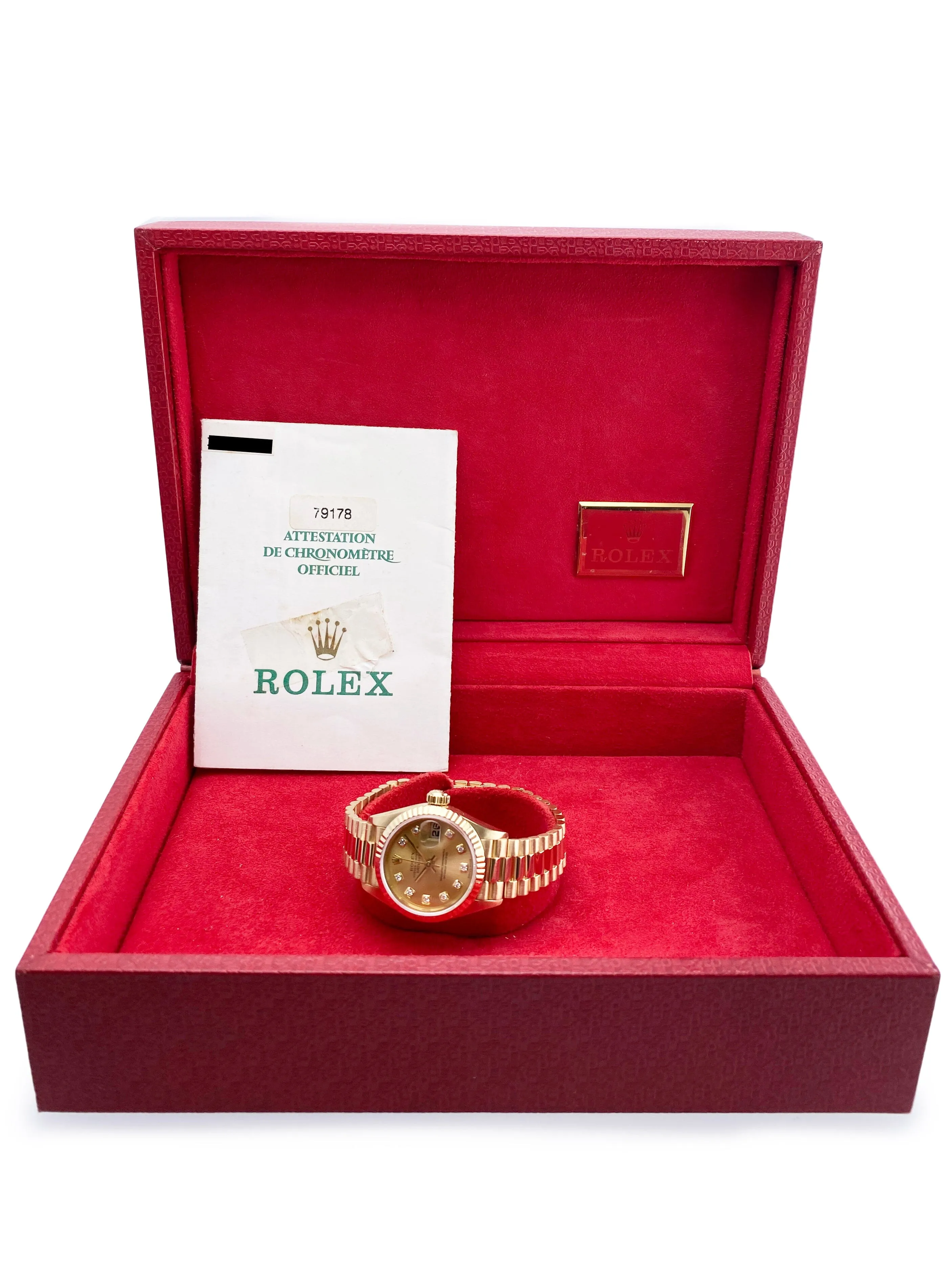 Rolex Datejust 79178 Diamond Yellow Gold Ladies Watch Box Papers