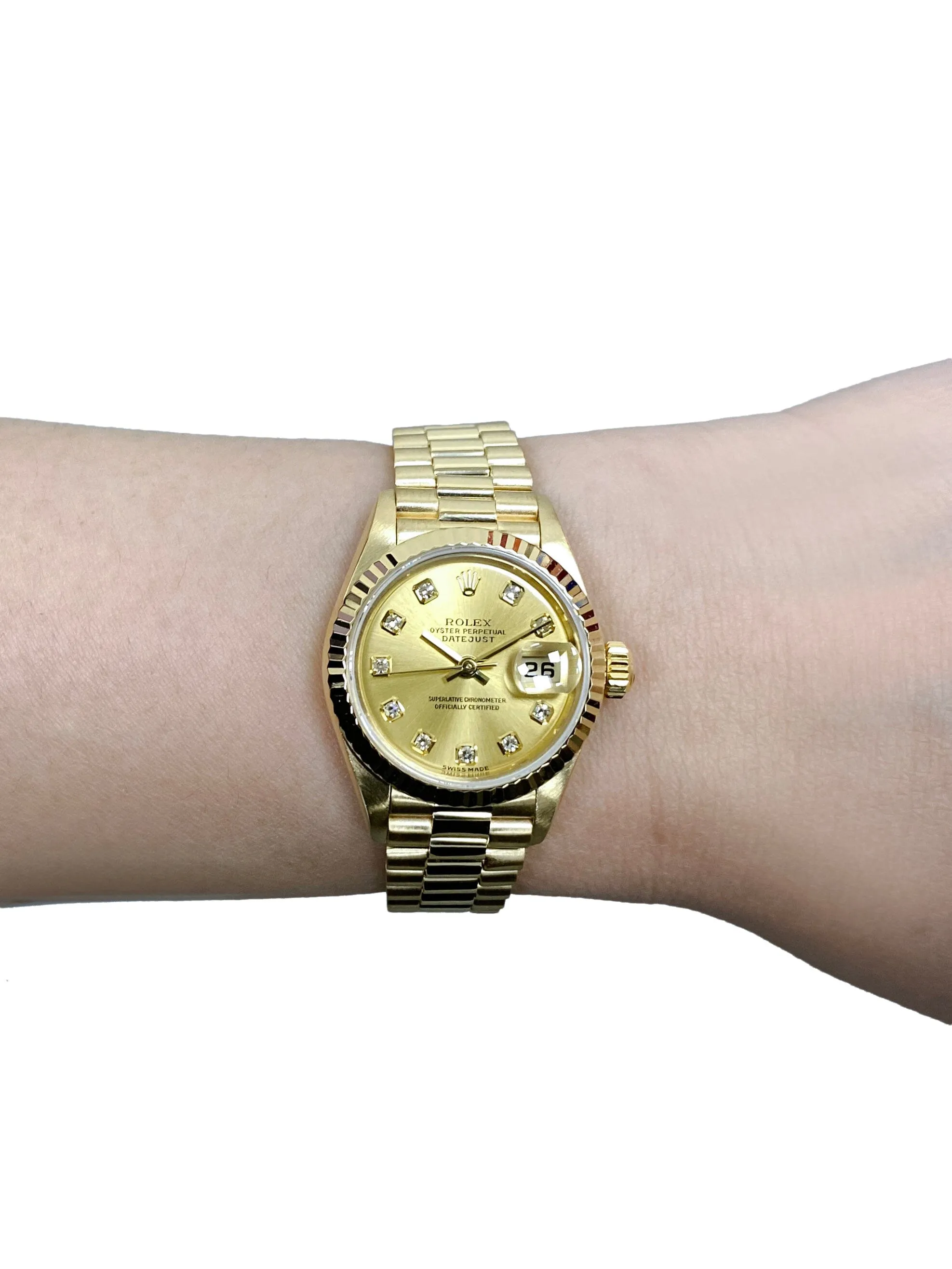 Rolex Datejust 79178 Diamond Yellow Gold Ladies Watch Box Papers