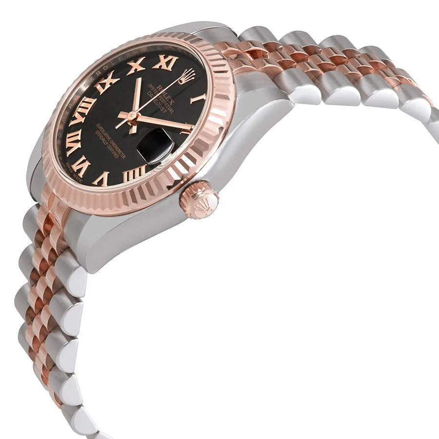 Rolex Datejust Black Dial Automatic Stainless Steel and 18kt Rose Gold Ladies Watch 178271BKRJ