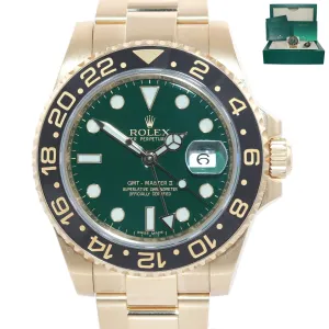 Rolex GMT-Master 2 Ceramic Green Dial 116718 Yellow Gold Chromalight Watch