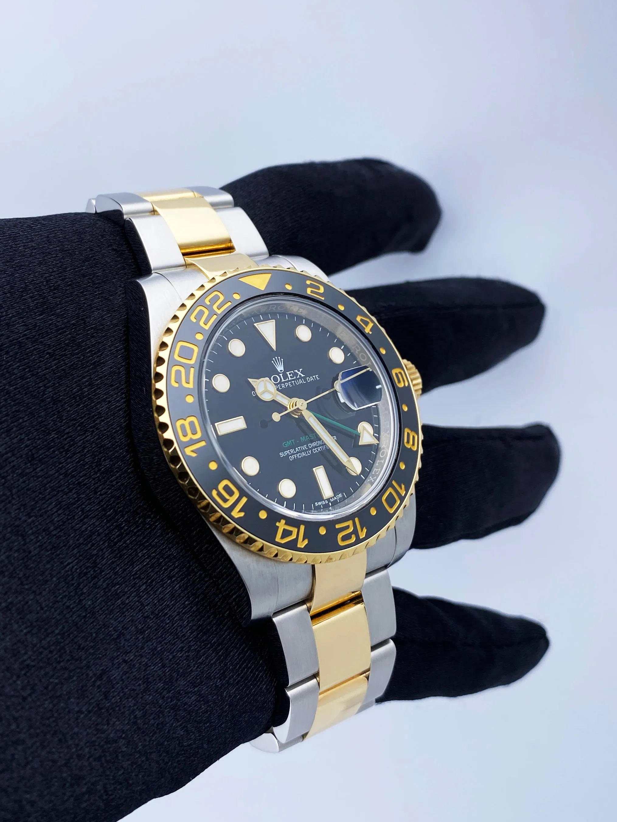 Rolex GMT Master II 116713LN Two Tone Mens Watch Box Papers