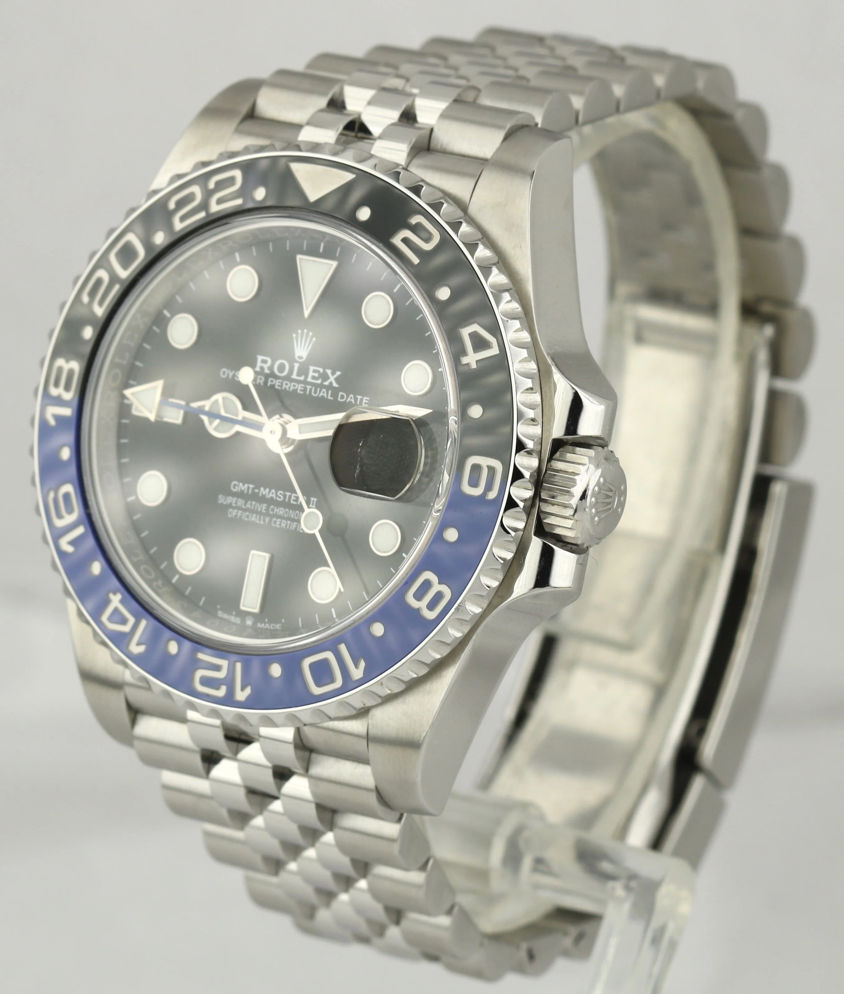 Rolex GMT-Master II Batman Black Blue Jubilee Stainless 126710 BLNR 40mm Watch