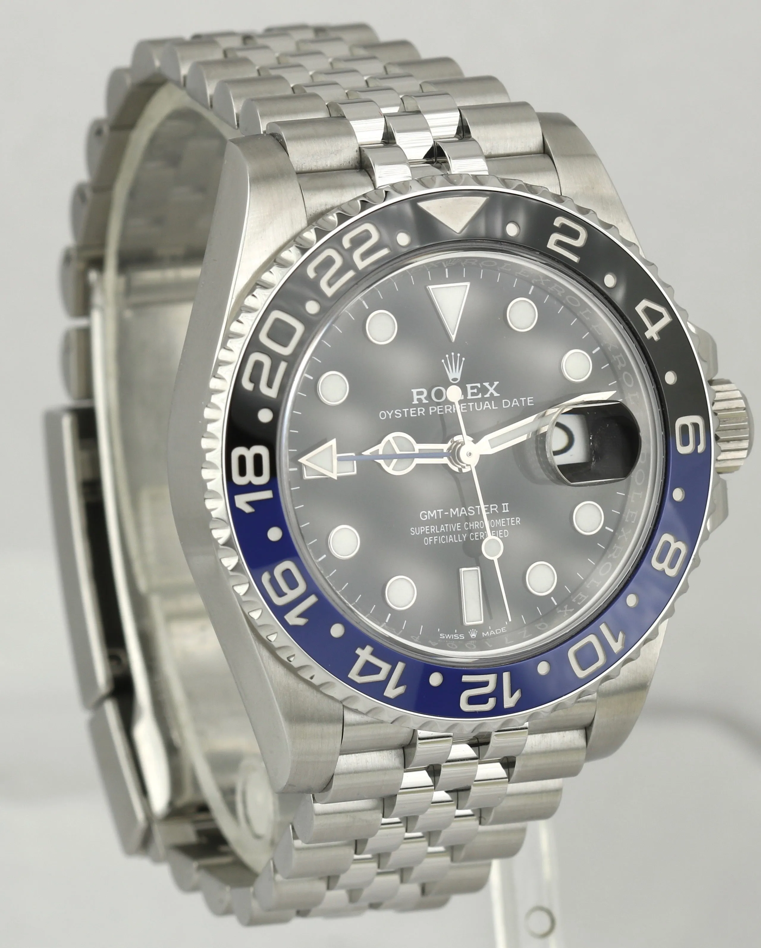 Rolex GMT-Master II Batman Black Blue Jubilee Stainless 126710 BLNR 40mm Watch