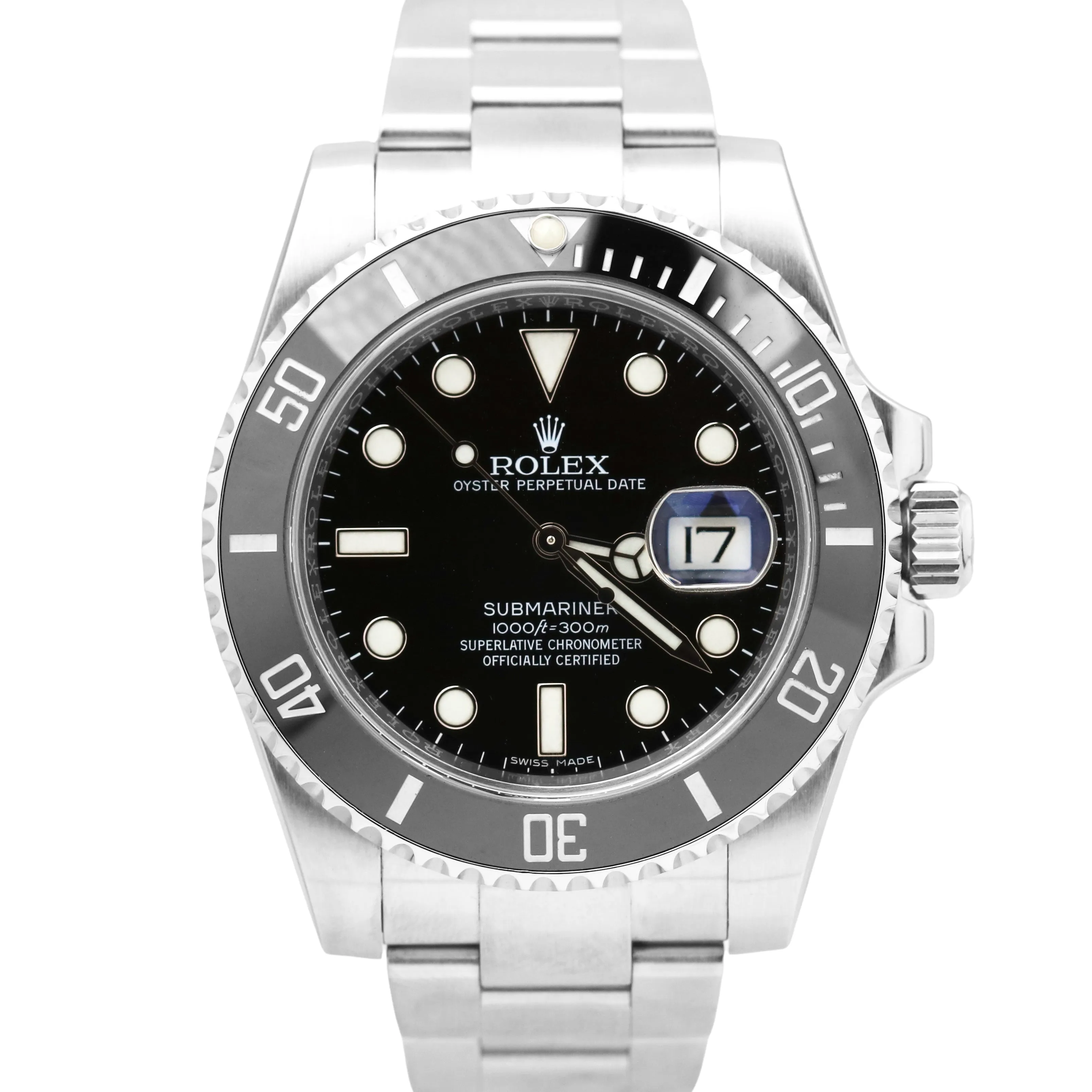 Rolex Submariner Date Black Ceramic Stainless Steel 116610 LN 40mm Watch B P