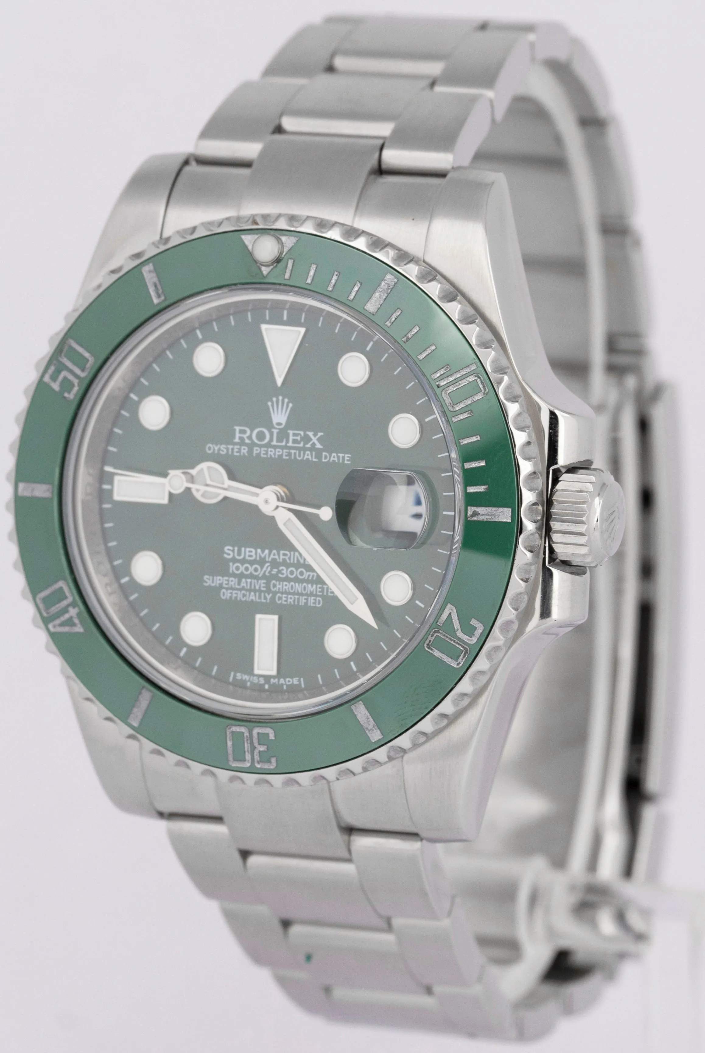 Rolex Submariner Date GREEN Ceramic Stainless Steel 40mm Dive 116610 LN Watch