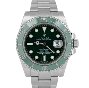 Rolex Submariner Date GREEN Ceramic Stainless Steel 40mm Dive 116610 LN Watch