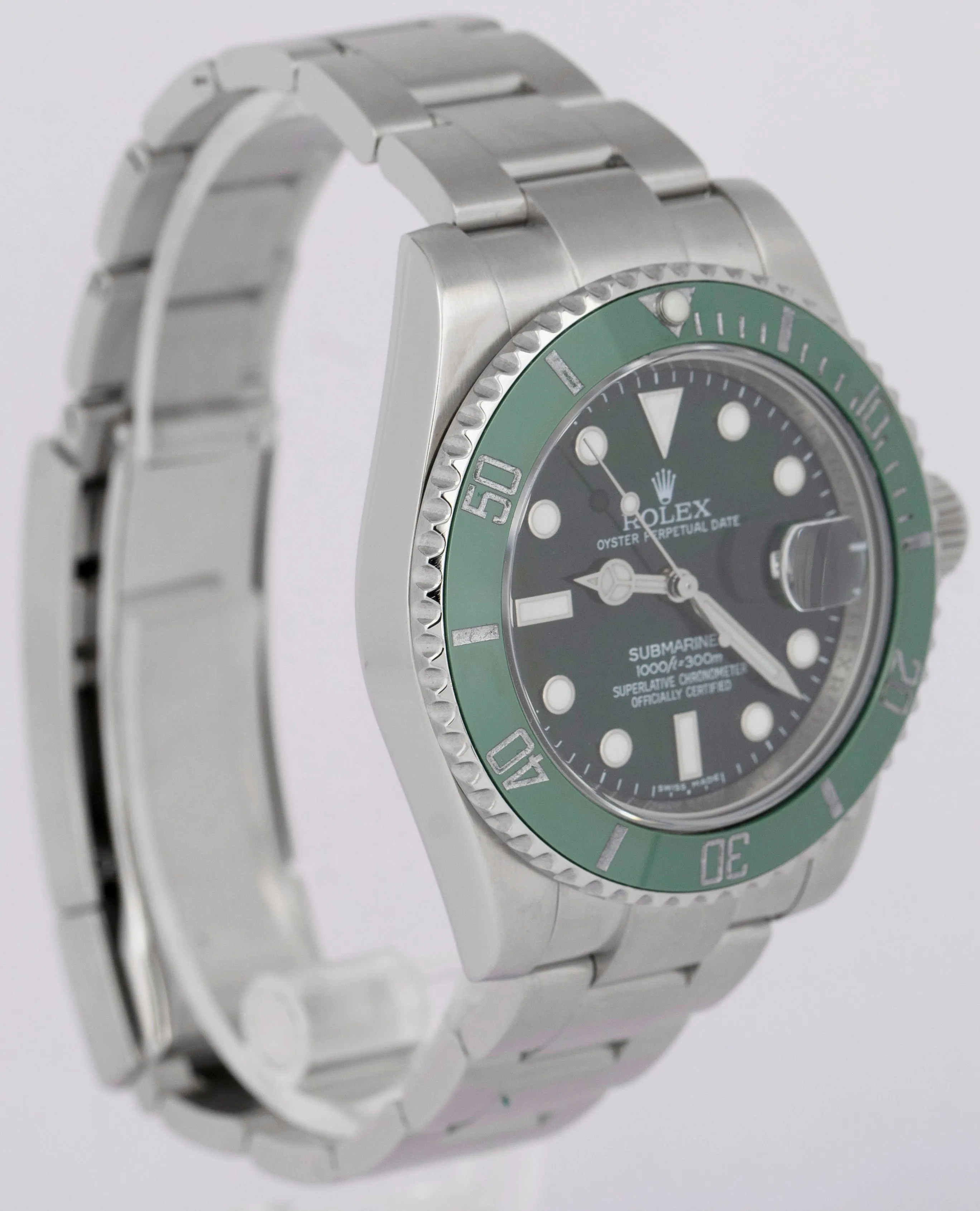 Rolex Submariner Date GREEN Ceramic Stainless Steel 40mm Dive 116610 LN Watch
