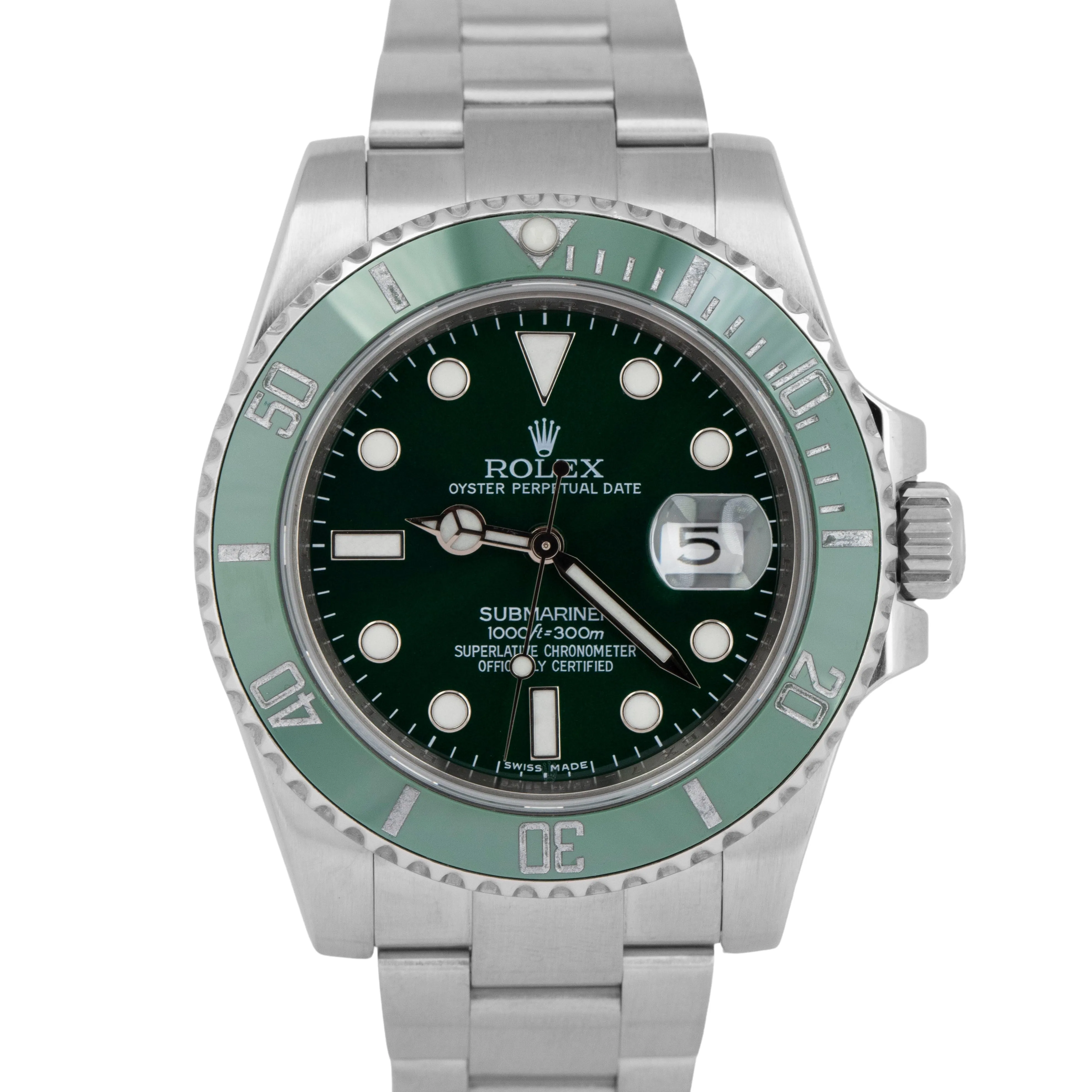 Rolex Submariner Date GREEN Ceramic Stainless Steel 40mm Dive 116610 LN Watch