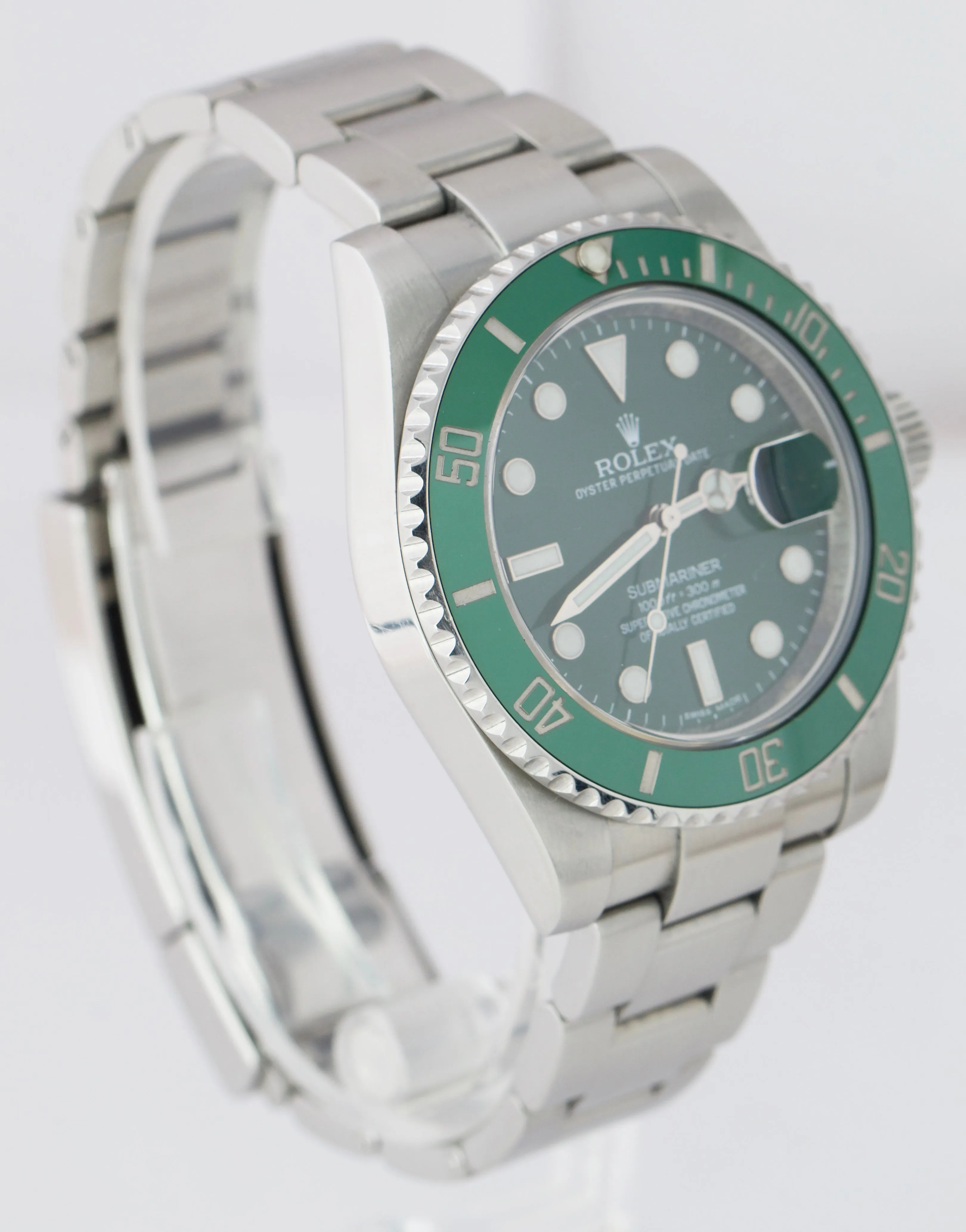Rolex Submariner Date Hulk Stainless Steel Green Ceramic 40mm Watch 116610 LV