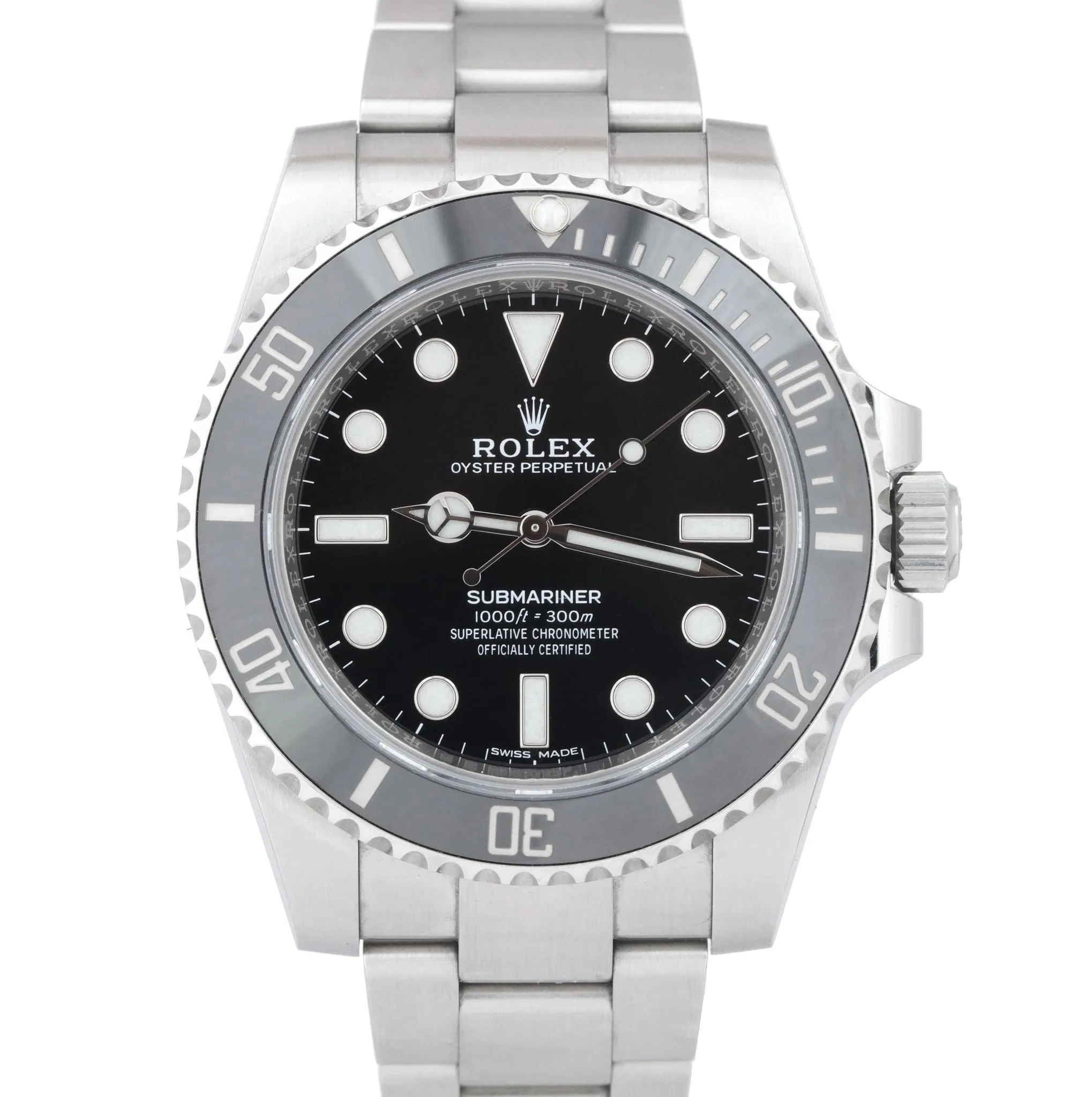 Rolex Submariner No-Date 40mm Stainless Black Ceramic Dive Watch 114060 B P