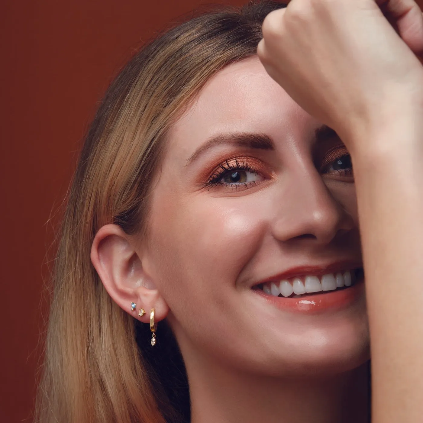 Rose Cut Moissanite Stud Earrings
